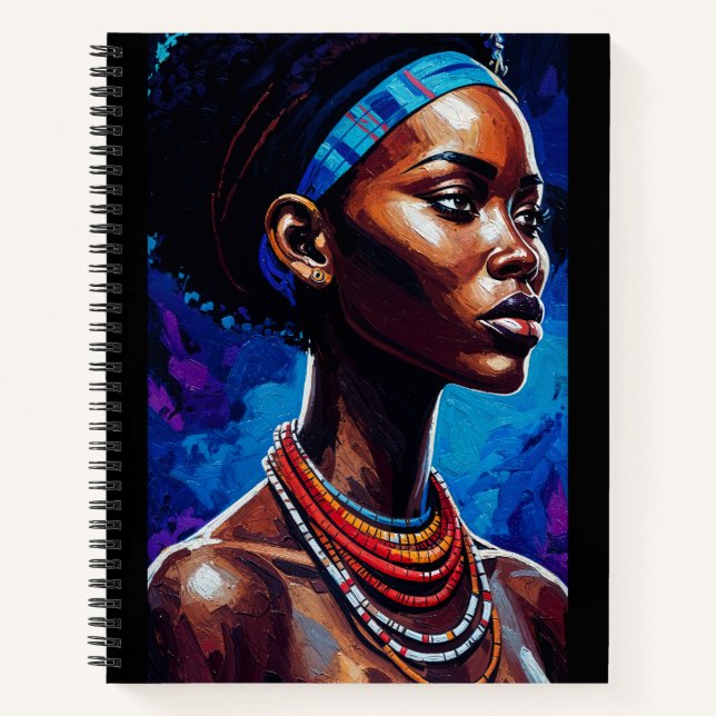 African Woman Portrait Notizbuch (Vorderseite)