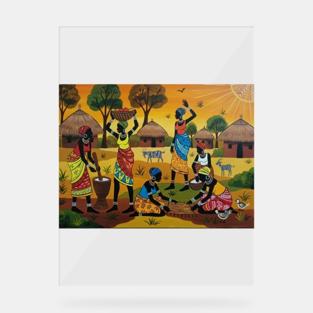 African women at work Throw Cushion (Recto)