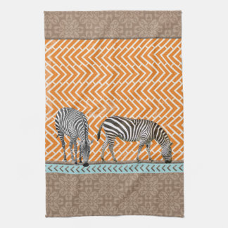 African Zebra Orange Zickzack Tee Küchentuch