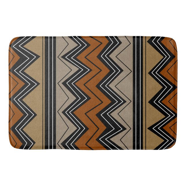 African Zigzags Pattern Badematte (Vorderseite)