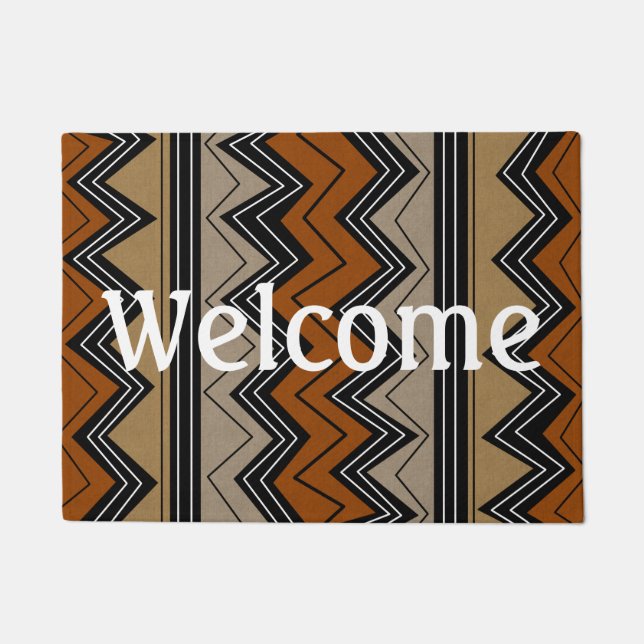 African Zigzags Pattern Fußmatte (Vorderseite)