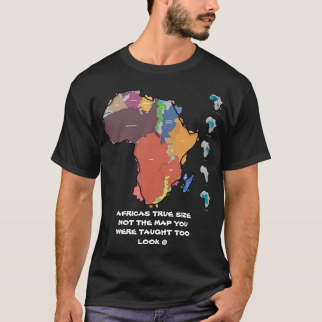 AFRICAS WAHRE GRÖSSE T-Shirt (Vorderseite)