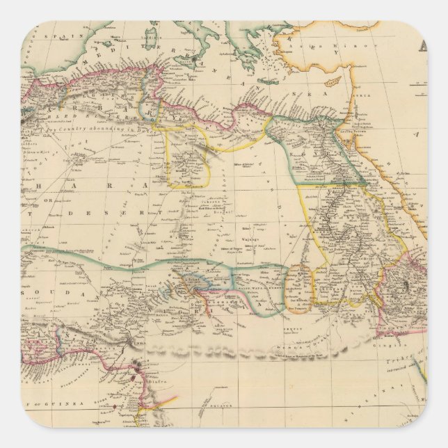 Afrika 10 quadratischer aufkleber (Vorderseite)