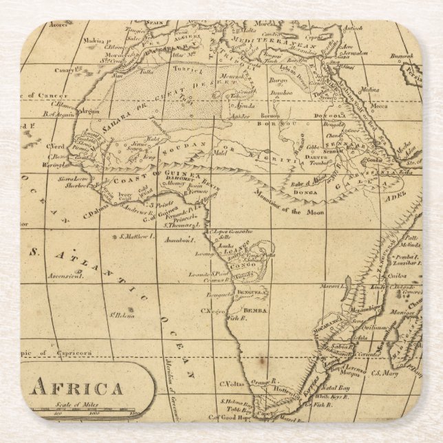 Afrika 11 rechteckiger pappuntersetzer (Vorderseite)