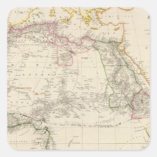 Afrika 24 quadratischer aufkleber (Vorderseite)