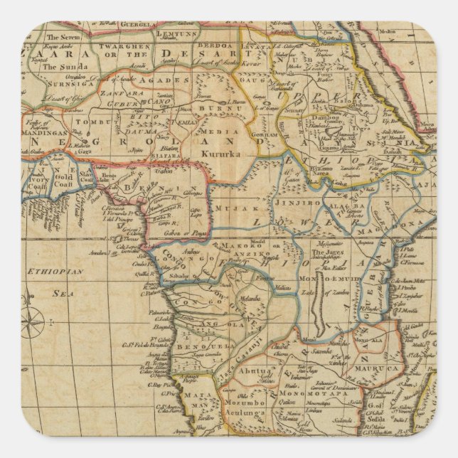 Afrika 29 quadratischer aufkleber (Vorderseite)