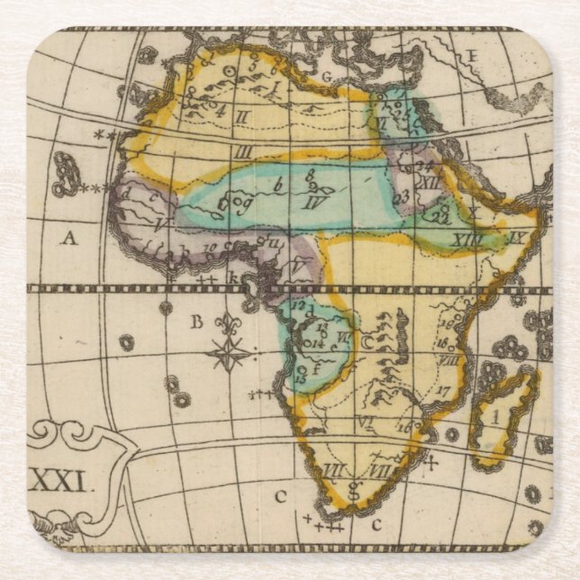 Afrika 2 rechteckiger pappuntersetzer (Vorderseite)