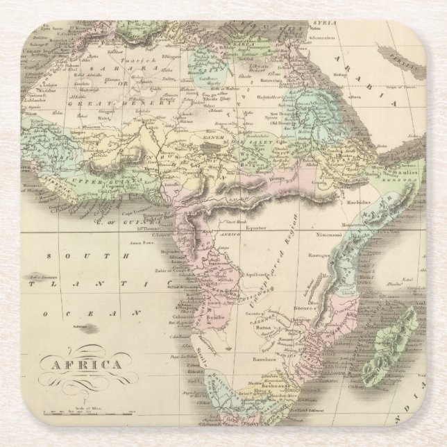 Afrika 32 rechteckiger pappuntersetzer (Vorderseite)