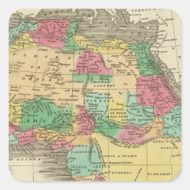 Afrika 38 quadratischer aufkleber (Vorderseite)