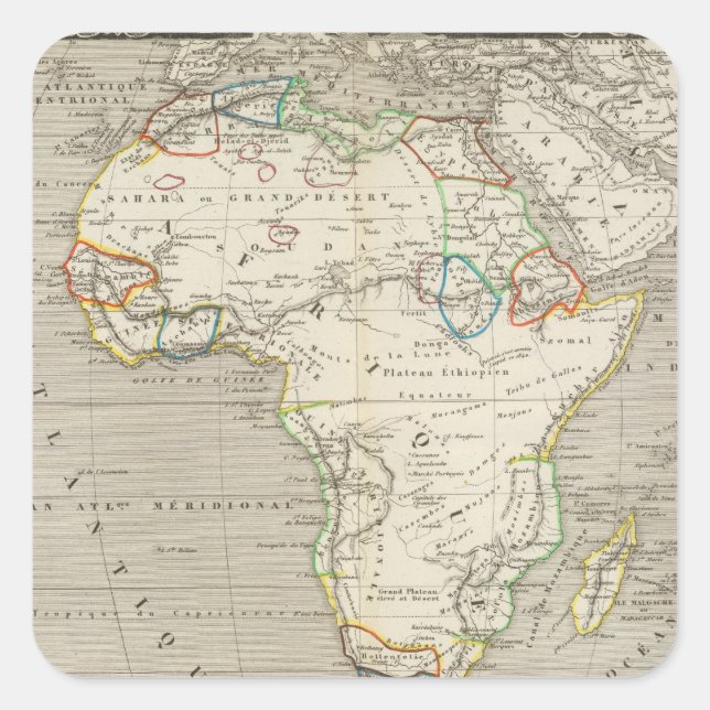 Afrika 8 quadratischer aufkleber (Vorderseite)