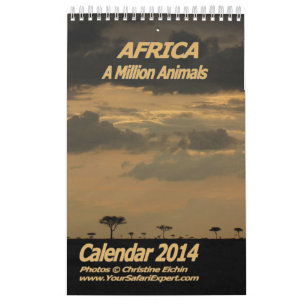 AFRIKA - A Million Animals Calendar 2014 Single Pg Kalender