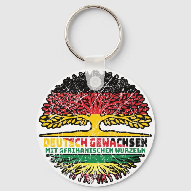 Afrika Afrikanisch Deutsch Deutschland Baum Wurzel Schlüsselanhänger (Vorderseite)