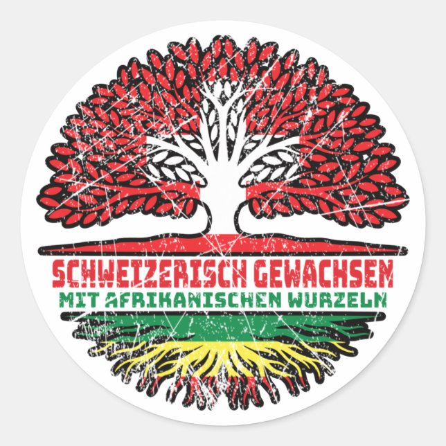 Afrika Afrikanisch Schweizer Schweiz Baum Wurzel Runder Aufkleber (Vorderseite)
