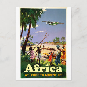 Afrika, afrikanischer Stamm, der auf das kommende Postkarte