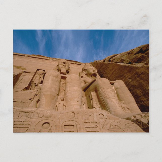 Afrika, Ägypten, Abu Simbel, Ramses II und Postkarte (Vorderseite)