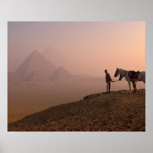 Afrika, Ägypten, Kairo, Giza, Giza-Pyramiden bei Poster