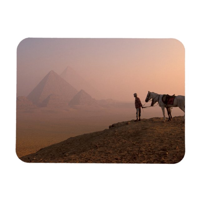 Afrika, Ägypten, Kairo, Gizeh, Pyramiden von Gizeh Magnet (Horizontal)