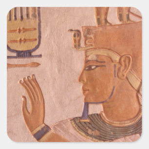 Afrika, Ägypten, Tal der Könige. Grabwand Quadratischer Aufkleber