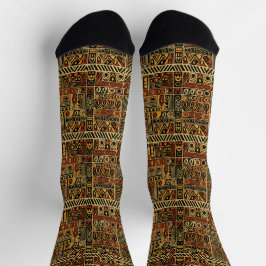 Afrika Amhara Äthiopien - Ethnisches Muster 4 Socken
