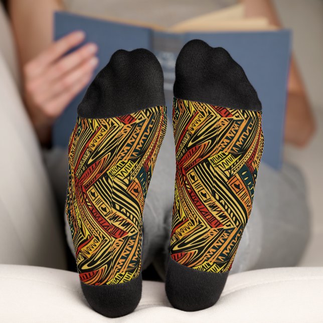 Afrika Amhara Äthiopien - Ethnisches Muster 6 Socken (Unterseite)