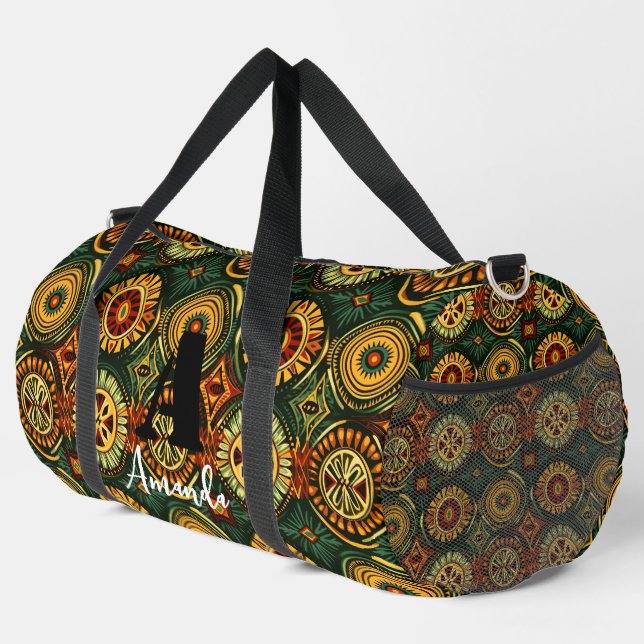 Afrika Amhara Äthiopien Geometrisches ethnisches M Duffle Bag (Rechte Ecke)