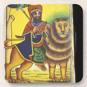 Afrika, Äthiopien. Artwork, das Lion of Untersetzer