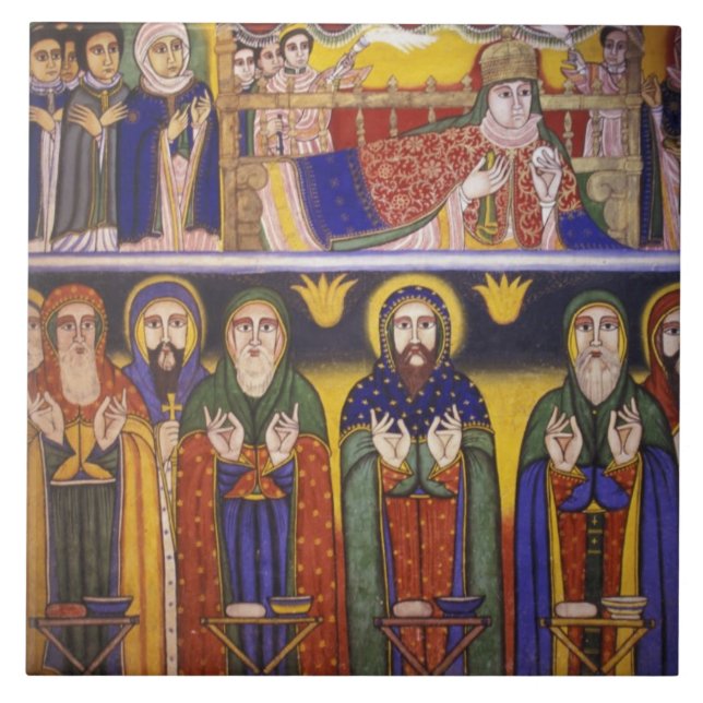 Afrika, Äthiopien. Artwork mit Aposteln und Fliese (Vorderseite)