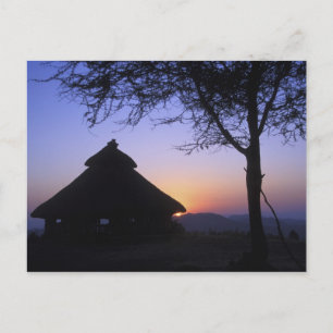 Afrika, Äthiopien, die Region Omo, Sunset over Postkarte