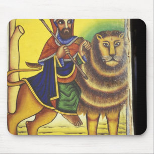 Afrika, Äthiopien. Kunstwerk, das den Löwen von Mousepad