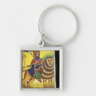 Afrika, Äthiopien. Kunstwerk, das den Löwen von Schlüsselanhänger