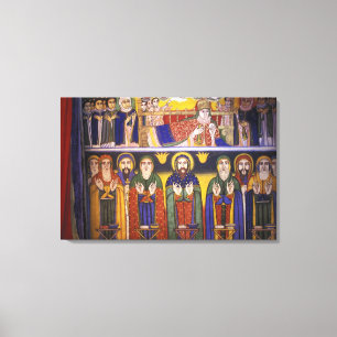 Afrika, Äthiopien. Kunstwerk mit Aposteln und Leinwanddruck