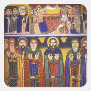 Afrika, Äthiopien. Kunstwerk mit Aposteln und Quadratischer Aufkleber