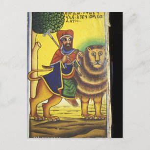 Afrika, Äthiopien. Kunstwerk zur Darstellung von L Postkarte