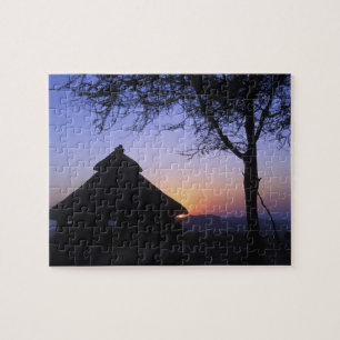 Afrika, Äthiopien, Omo-Fluss-Region, Sonnenunterga