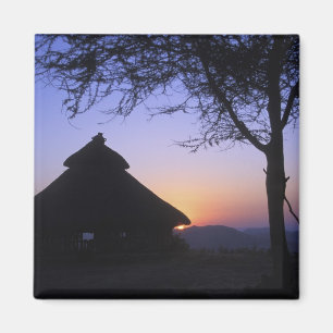 Afrika, Äthiopien, Omo-Fluss-Region, Sonnenunterga Magnet