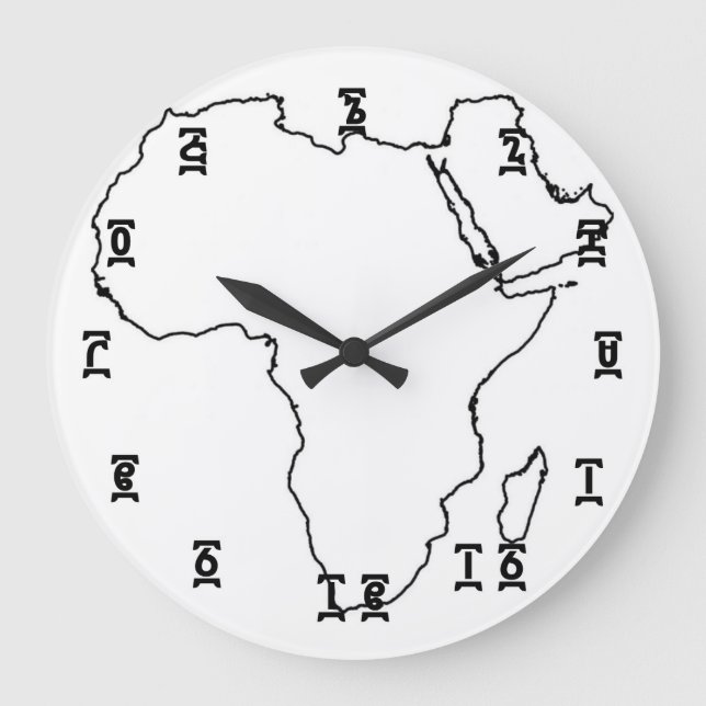 Afrika Äthiopische Zeit - Runde (große) Mauer Große Wanduhr (Vorderseite)