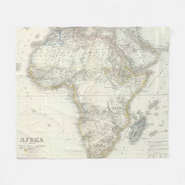 Afrika-Atlas-Karte Fleecedecke (Vorderseite (Horizontal))
