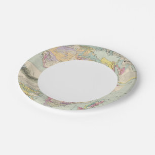 Afrika - Atlas Karte von Afrika Pappteller