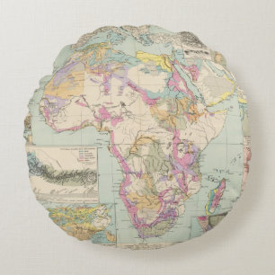 Afrika - Atlas-Karte von Afrika Rundes Kissen