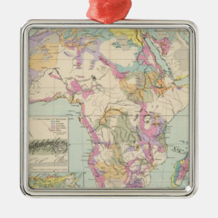 Afrika - Atlas-Karte von Afrika Silbernes Ornament