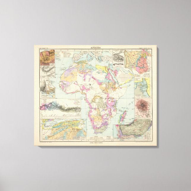 Afrika - Atlas Map of Africa Leinwanddruck (Vorderseite)