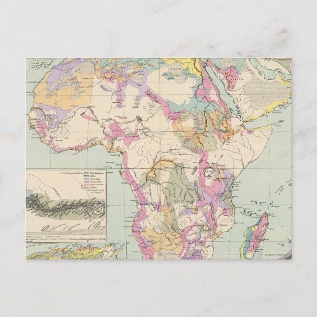 Afrika - Atlas Map of Africa Postkarte (Vorderseite)