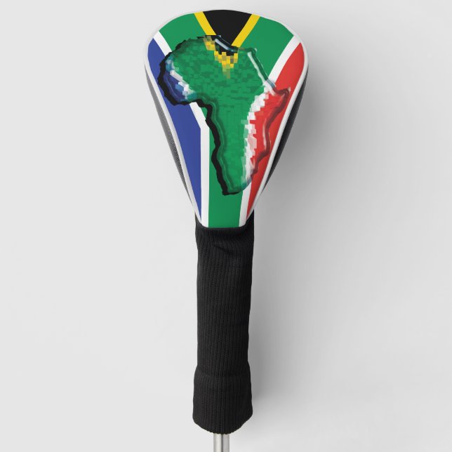 Afrika auf der Flagge Südafrikas Golf Headcover (Vorderseite)