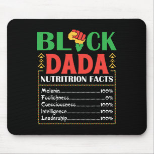 Afrika Black Dada Nährwertangabe Melanin bewusst Mousepad