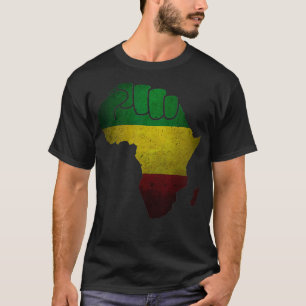 Afrika Black Power Afrika Karte erhobene Faust Afr T-Shirt