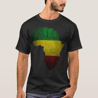 Afrika Black Power Afrika Karte erhobene Faust Afr T-Shirt