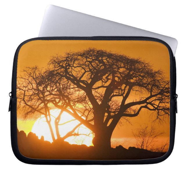 Afrika, Botsuana, Sonnenuntergang Silhouetten Baob Laptopschutzhülle (Vorderseite)