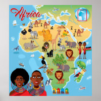 Afrika-Cartoon-Karte