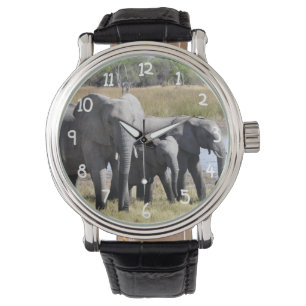 Afrika-Elefant-Herden Armbanduhr