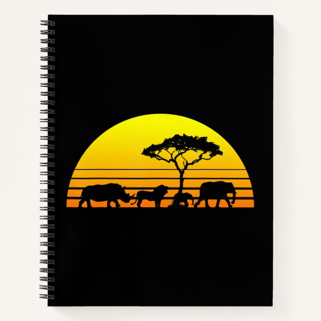 Afrika Elephant Lion Rhino Kenia Namibia Tansania Notizbuch (Vorderseite)
